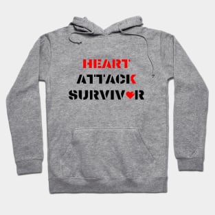 Heart Attack Survivor black and white design Hoodie